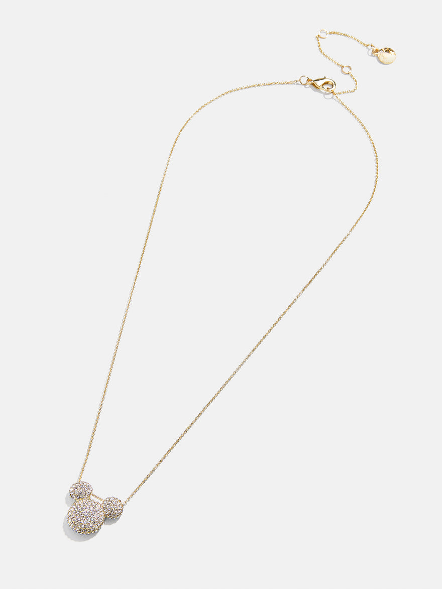 Mickey Mouse Disney Pavé Pendant Necklace - Gold/Pavé