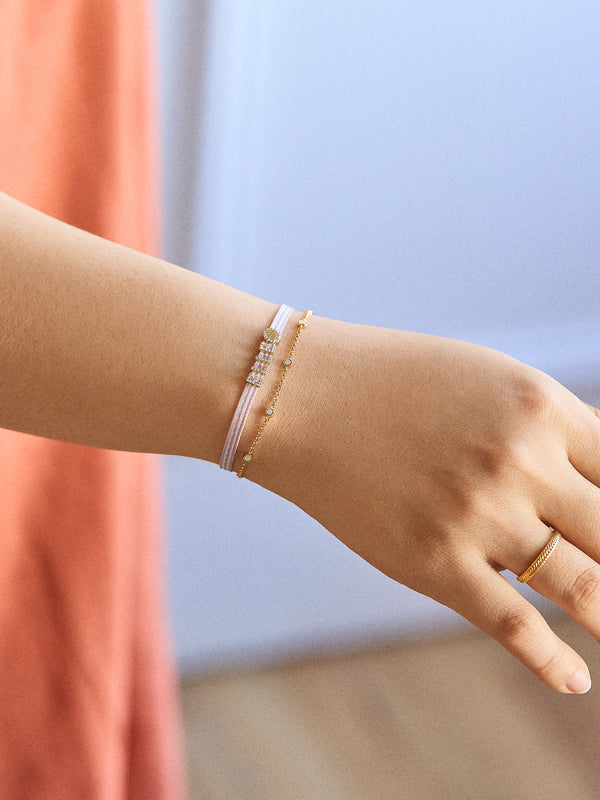 Custom Ribbon Bracelet - Light Pink Ribbon