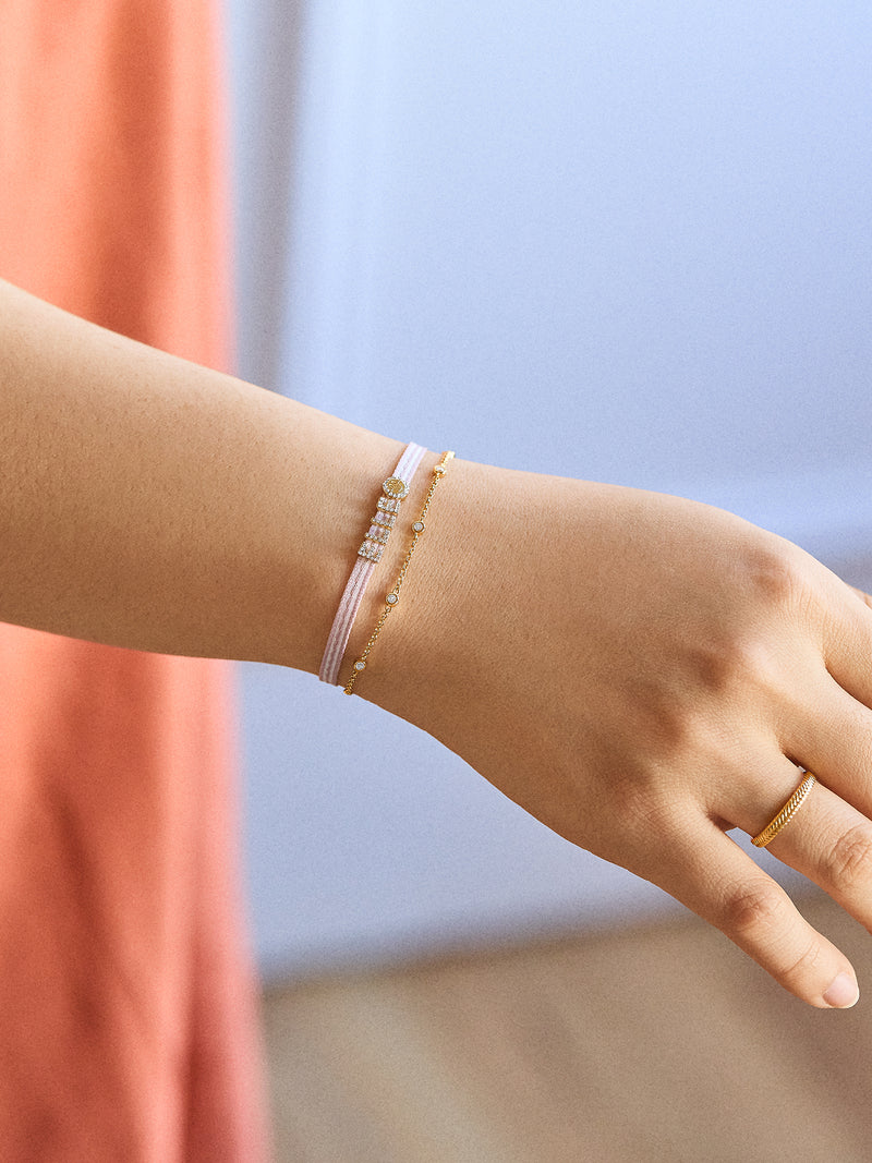BaubleBar Custom Ribbon Bracelet - Light Pink Ribbon - 
    Custom ribbon nameplate bracelet
  

