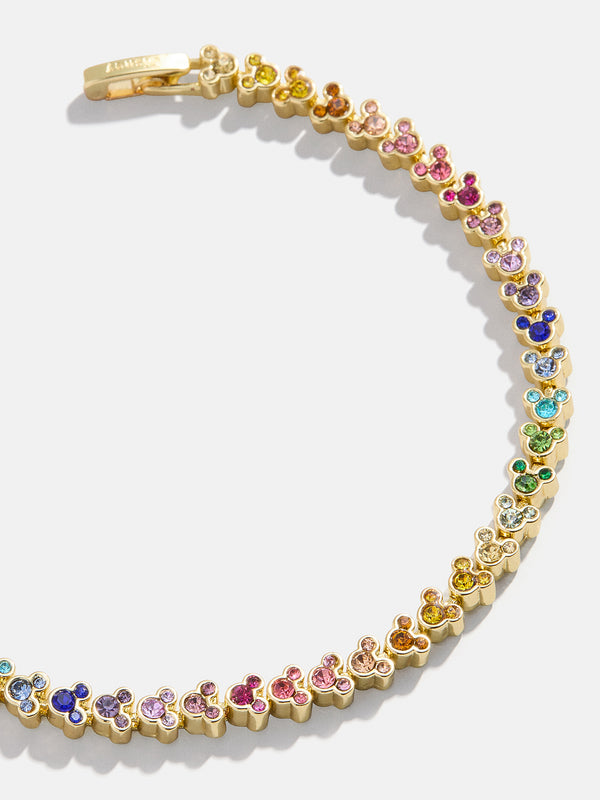 Mickey Mouse Disney Repeating Tennis Bracelet - Gold/Multi