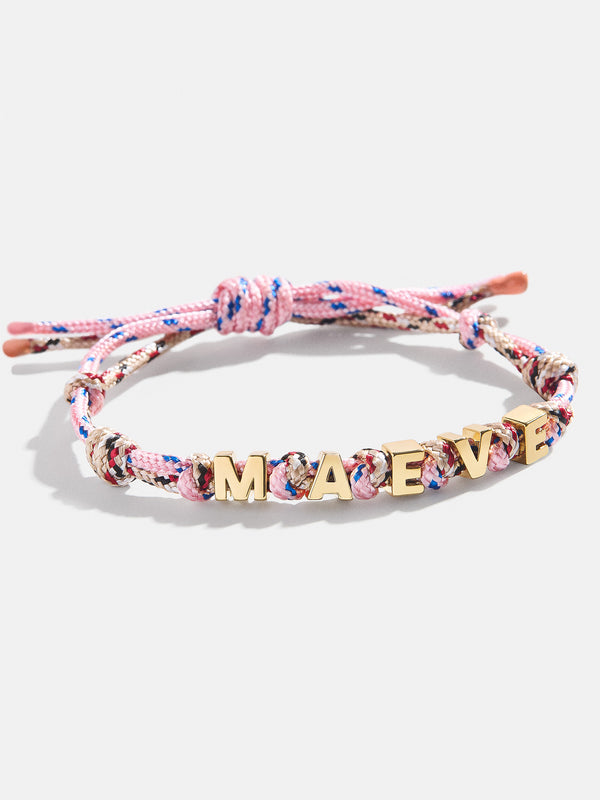 Custom Knotted Nameplate Bracelet - Pink/Blue