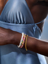 BaubleBar Custom Knotted Nameplate Bracelet - Purple/Pink - 
    Customizable bracelet - water resistant
  
