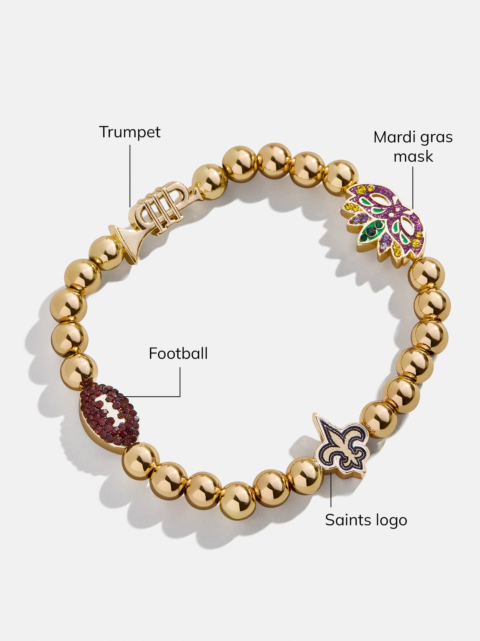NFL Pisa Charm Bracelet - New Orleans Saints – NFL beaded charm