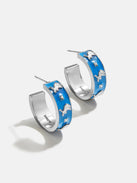 WEAR By Erin Andrews X BaubleBar Enamel Hoop Earrings - Detroit Lions