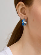 WEAR By Erin Andrews X BaubleBar Enamel Hoop Earrings - Detroit Lions