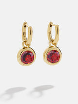 BaubleBar 18K Gold Birthstone Drop Earrings - Garnet - 
    18K Gold Plated Sterling Silver, Cubic Zirconia
  
