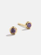 BaubleBar 18K Gold Birthstone Stud Earrings - Light Amethyst - 
    18K Gold Plated Sterling Silver, Cubic Zirconia
  
