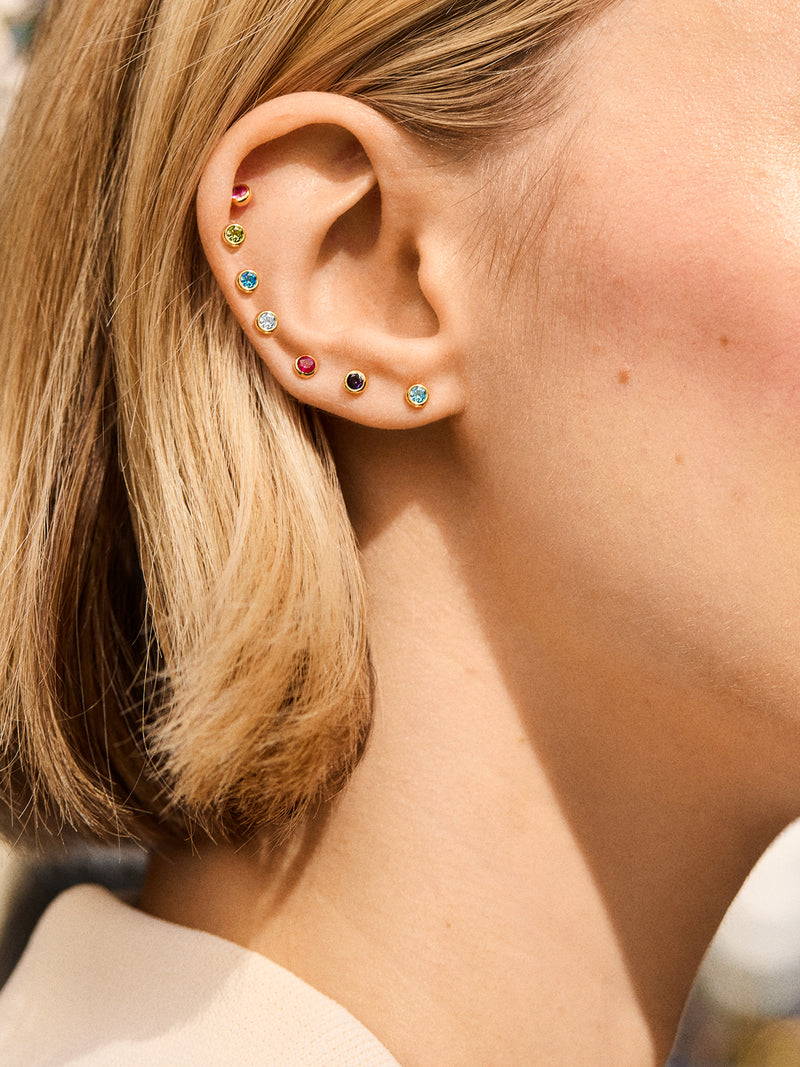 BaubleBar 18K Gold Birthstone Stud Earrings - Light Amethyst - 
    18K Gold Plated Sterling Silver, Cubic Zirconia
  
