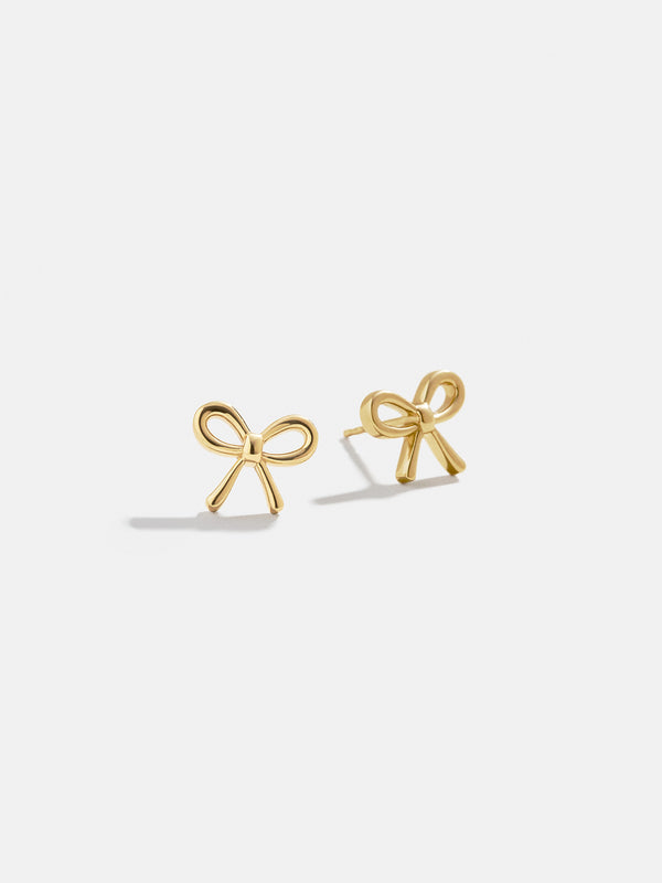 18K Gold Just For Fun Earrings - Bow