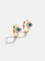 BaubleBar 18K Gold Evil Eye Earrings - Pavé Evil Eye - 
    18K Gold Plated Sterling Silver, Cubic Zirconia
  
