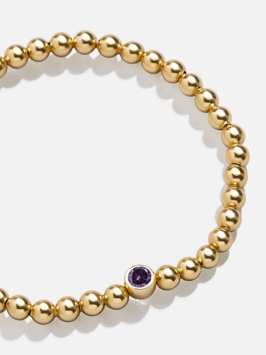 18K Gold Vermeil Birthstone Pisa Bracelet - Amethyst