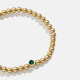 18K Gold Birthstone Pisa Bracelet - Emerald