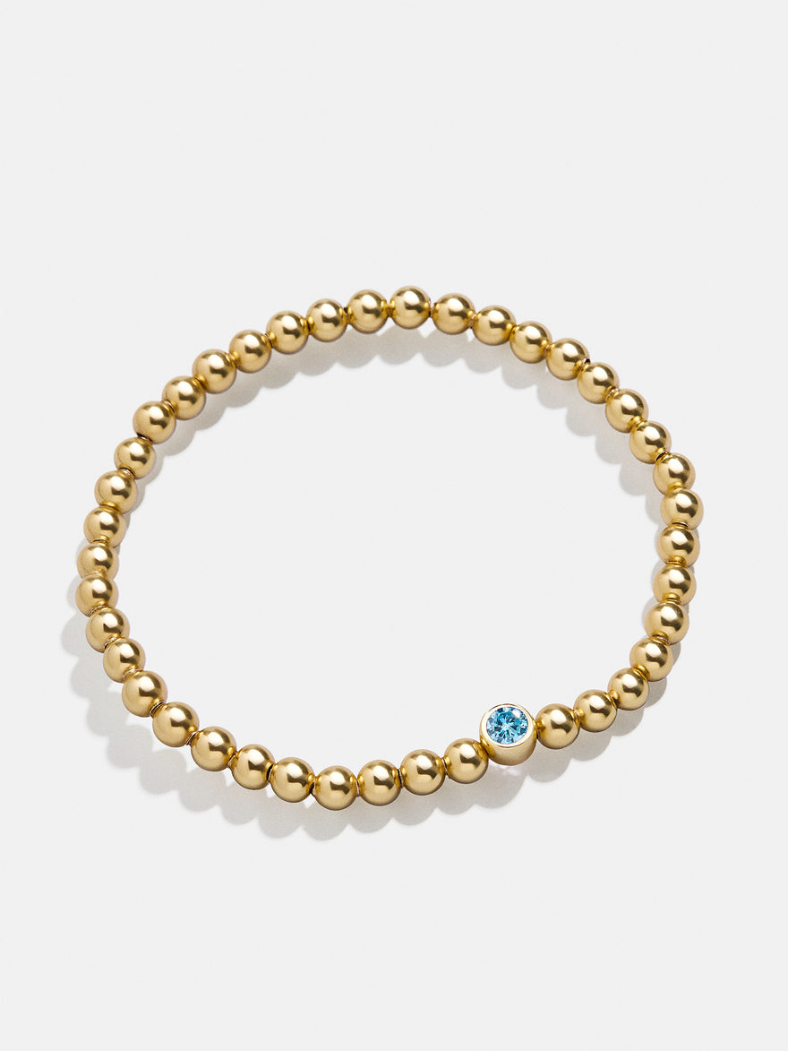 18K Gold Vermeil Birthstone Pisa Bracelet - Aquamarine