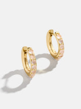 BaubleBar 18K Gold Semi-Precious Huggie Earrings - Rose Quartz - 
    Enjoy 20% off - This Week Only
  
