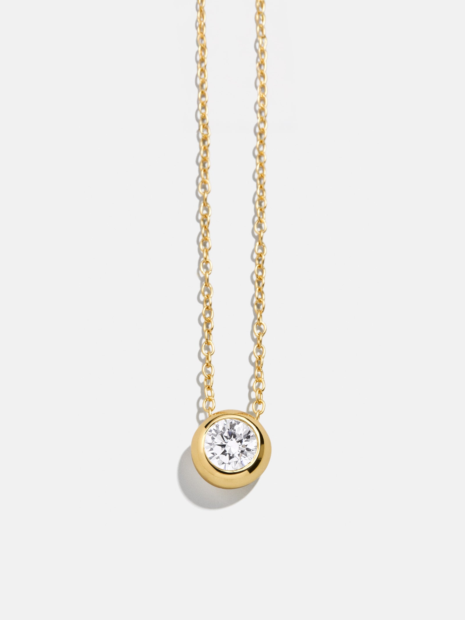 18K Gold Birthstone Pendant Necklace - Crystal