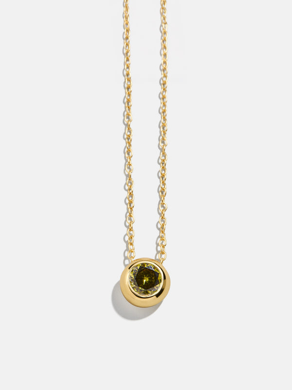 18K Gold Birthstone Pendant Necklace - Peridot