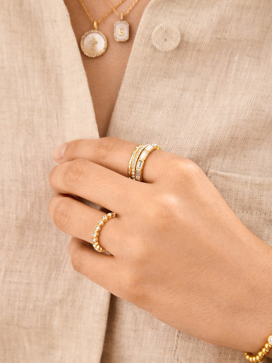 Poppy Ring - Gold/Pavé