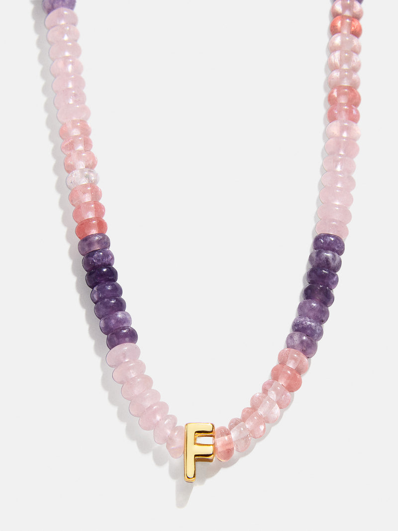 BaubleBar F - 
    Semi-precious initial necklace
  
