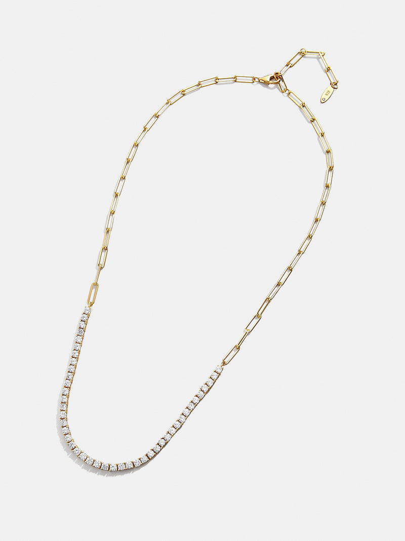 BaubleBar Harper 18K Gold Tennis Necklace - Gold/Pavé - 
    18K Gold Plated Sterling Silver, Cubic Zirconia stones
  
