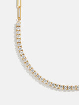 BaubleBar Harper 18K Gold Tennis Necklace - Gold/Pavé - 
    18K gold plated sterling silver, Cubic Zirconia stones
  
