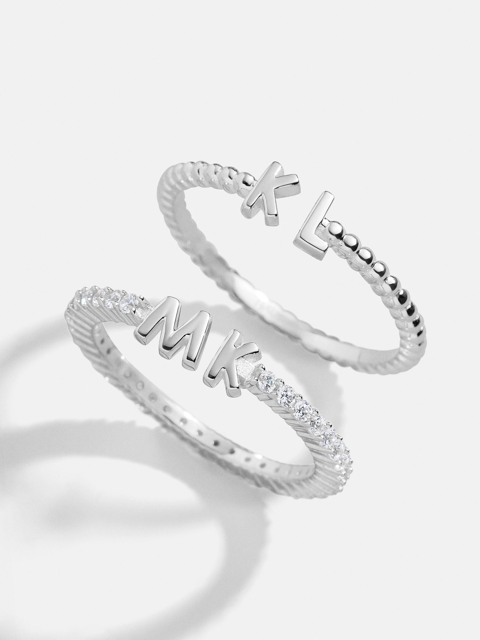 Sterling Silver Custom Initial Ring - Silver – Ends Soon: Enjoy 20% Off ...
