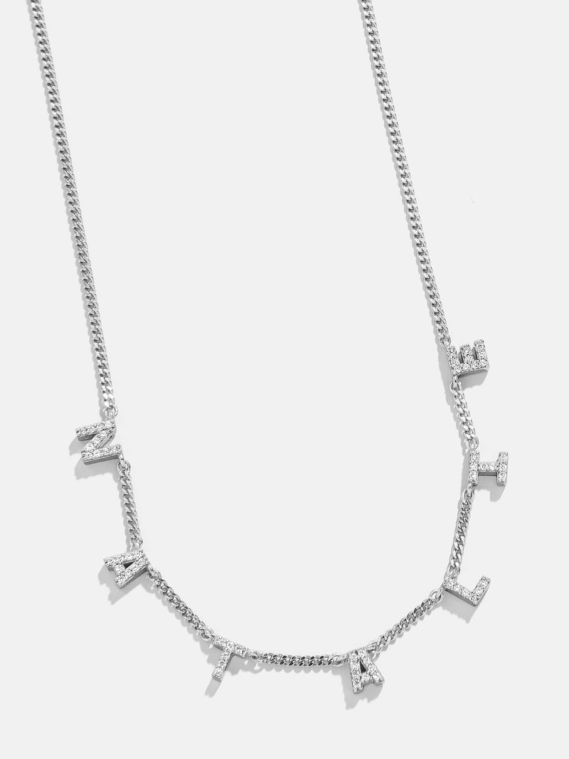 Mini Sterling Silver Custom Spaced Letter Name Necklace Silver Get Gifting Enjoy 20 Off BaubleBar