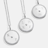 Classic Sterling Silver Custom Medallion Necklace - Pavé/Silver