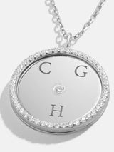 BaubleBar Classic Sterling Silver Custom Medallion Necklace - Pavé/Silver - 
    Enjoy 20% off - This Week Only
  
