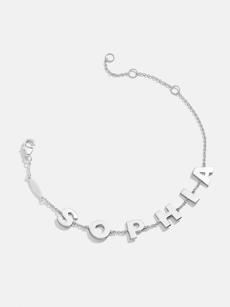 BaubleBar Sterling Silver Custom Spaced Letter Name Bracelet - Sterling Silver - 
    Enjoy 20% off - This Week Only
  
