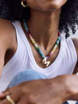 BaubleBar Semi-Precious Block Initial Necklace - Multi - 
    Ends Sunday: Enjoy 20% off
  
