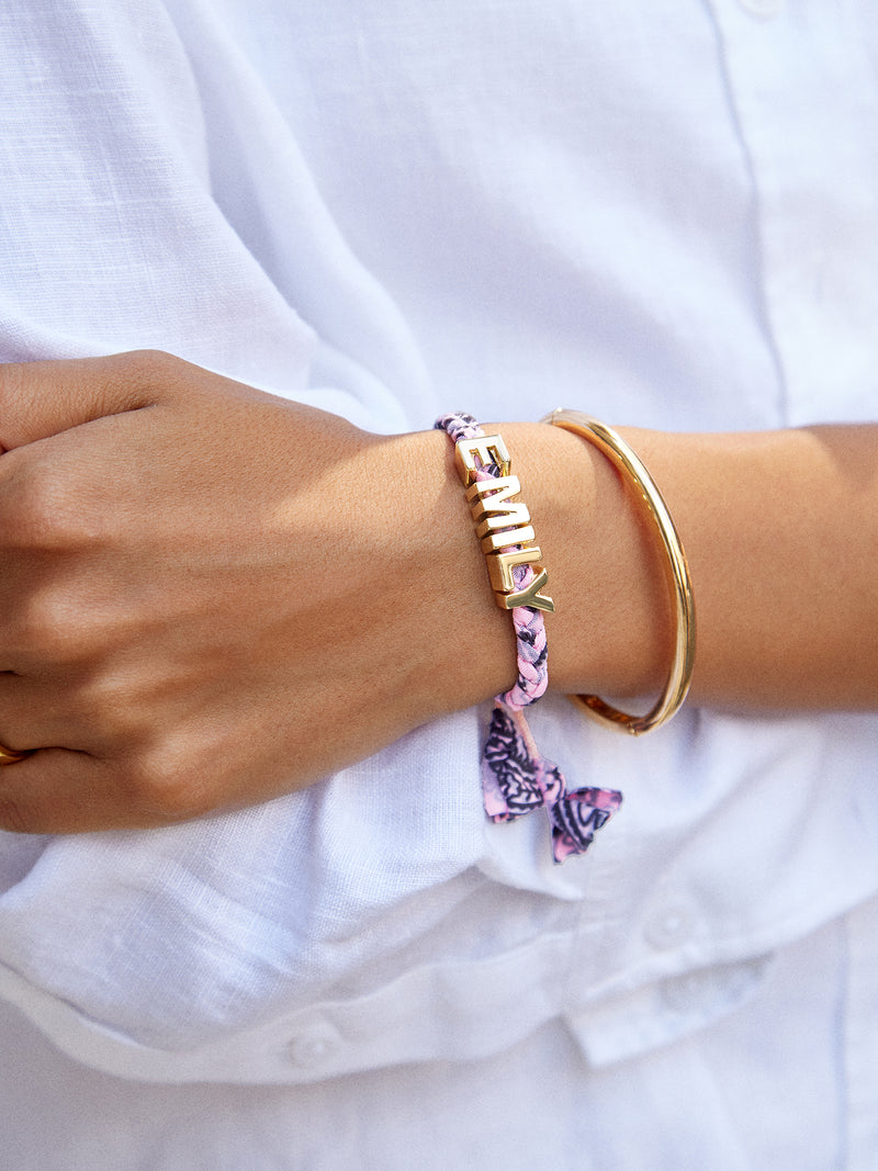BaubleBar Custom Bandana Nameplate Bracelet - Blush - 
    Enjoy 20% off - This Week Only
  
