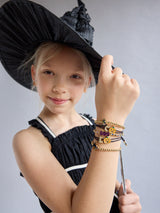 BaubleBar Kids' Halloween Initial Bracelet - Black/Orange - 
    Pumpkin letter bracelet 
  
