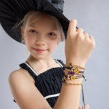 Kids' Halloween Initial Bracelet - Black/Orange