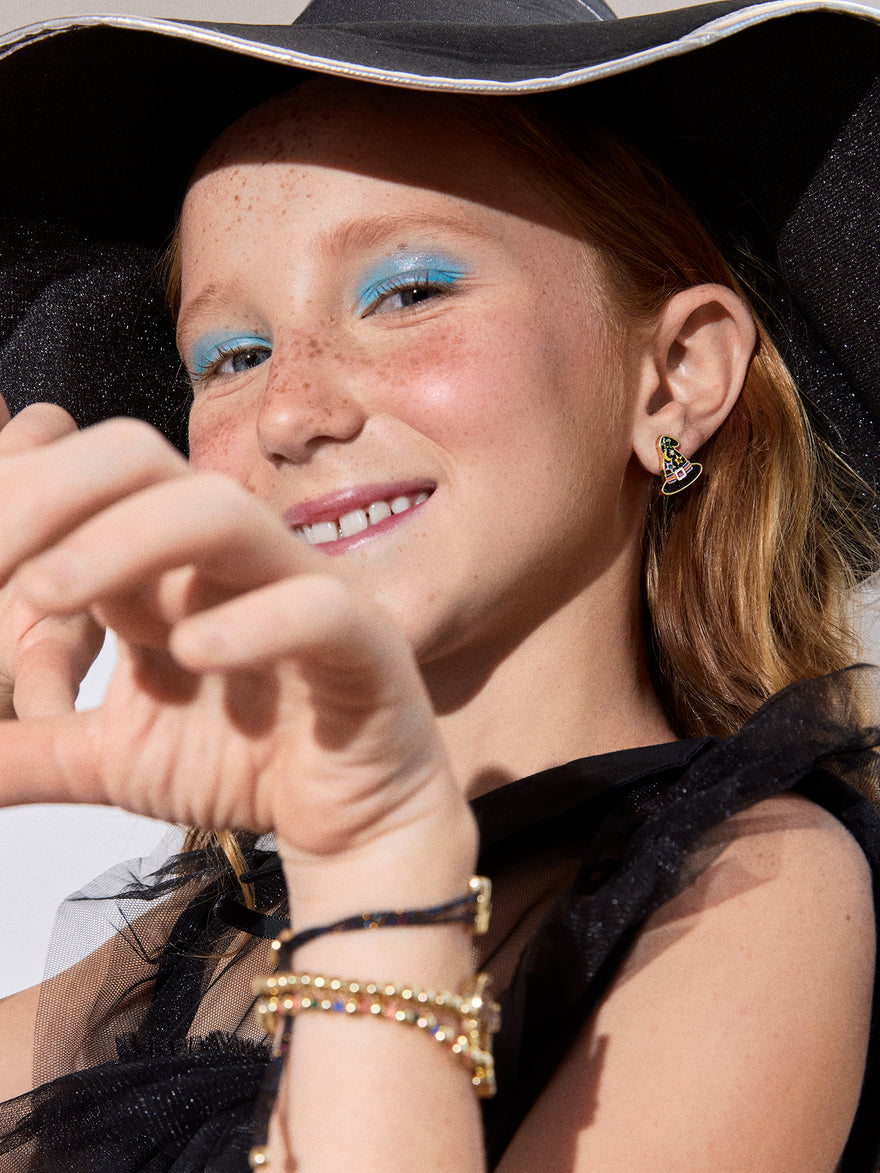 Spooky Season Kids' Earring Set - Witches Hat