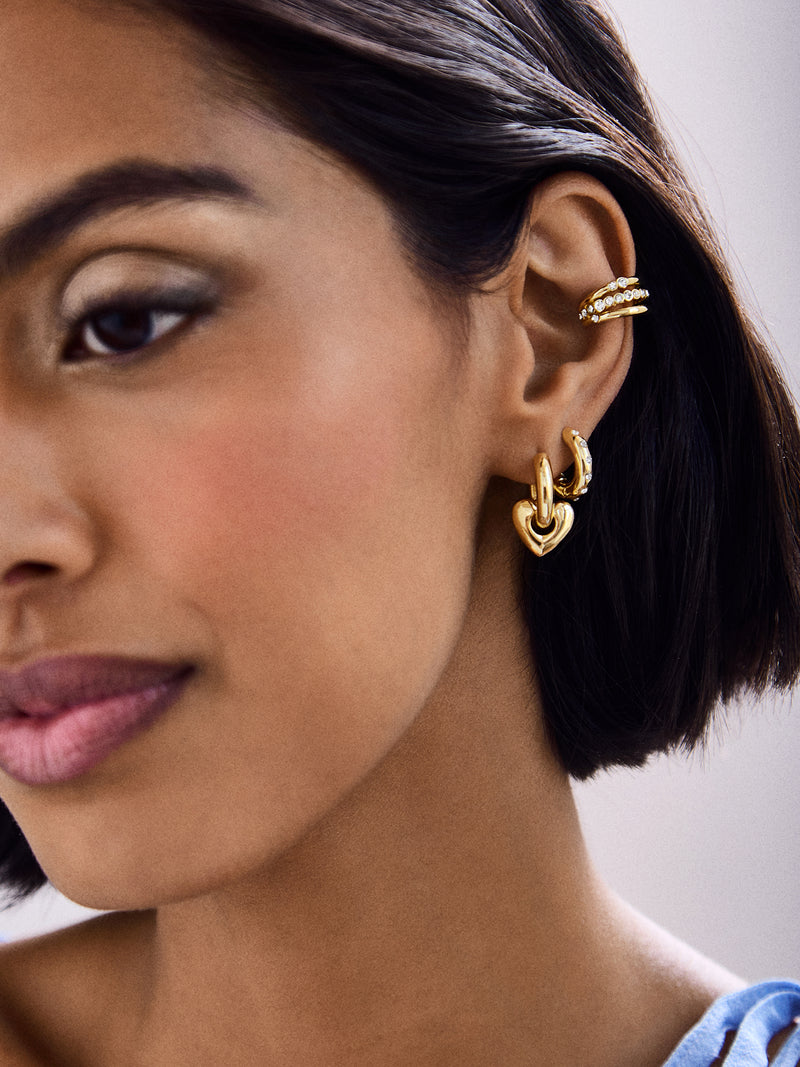 BaubleBar Clarice Earrings - Gold - 
    Gold heart earrings
  
