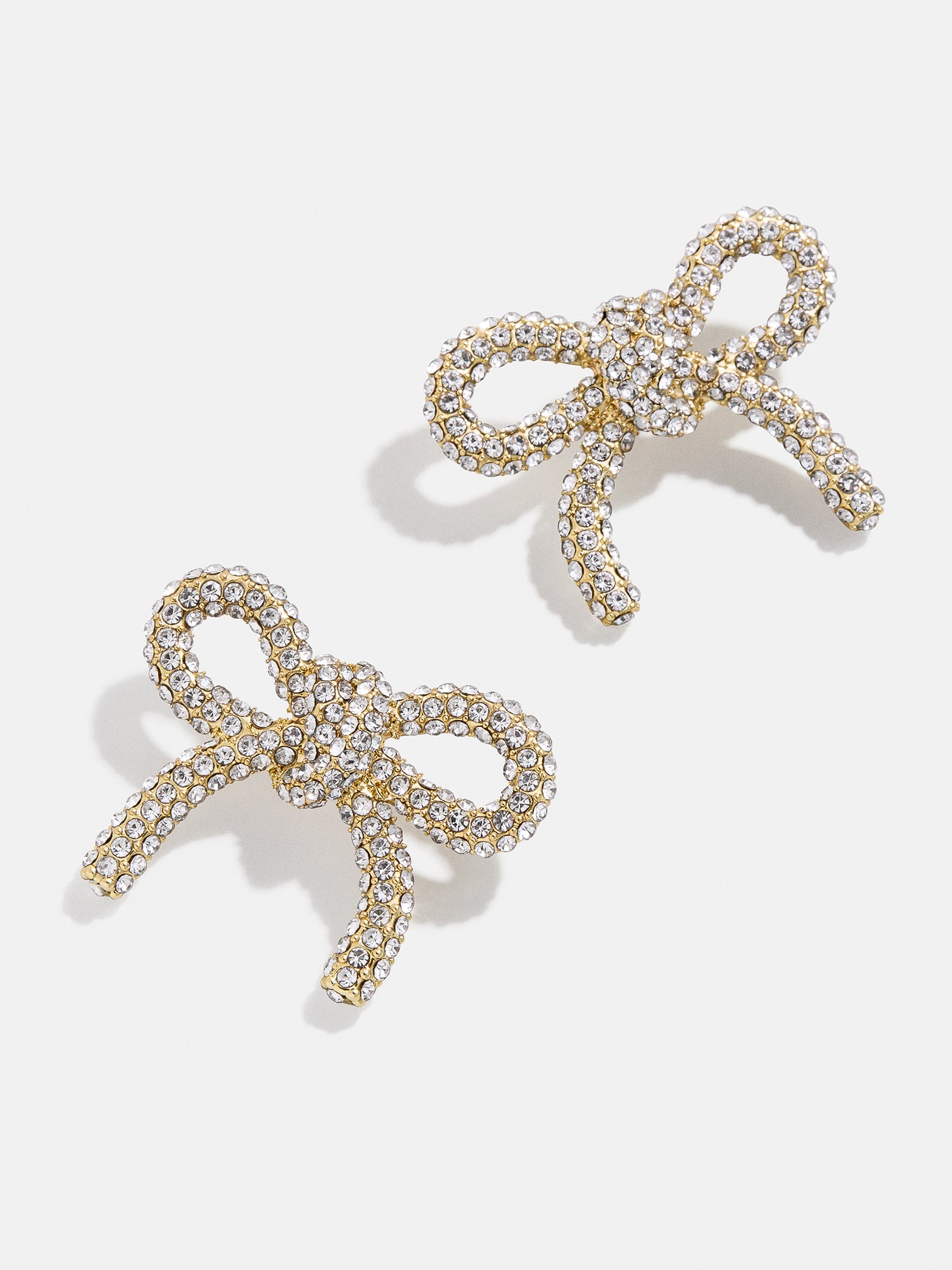 Jenny Earrings - Gold/Pavé – Pavé bow earrings – BaubleBar