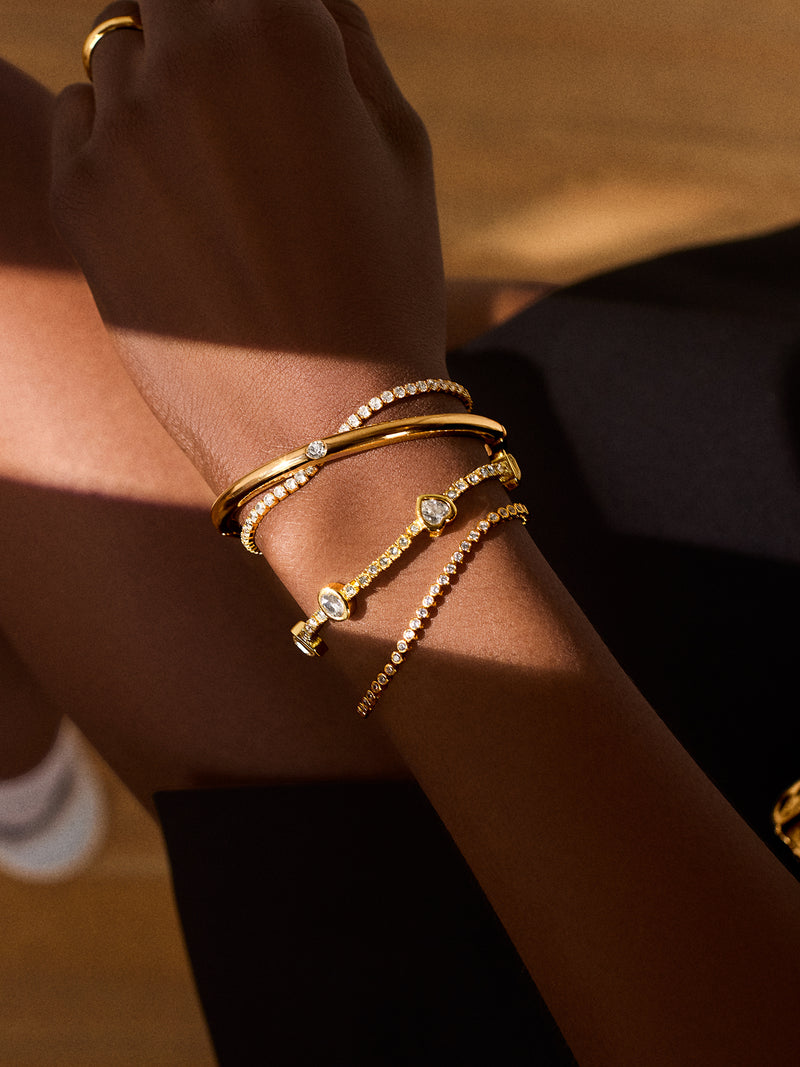 BaubleBar Galia Tennis Bracelet - Gold/Pavé - 
    Gold tennis bracelet
  
