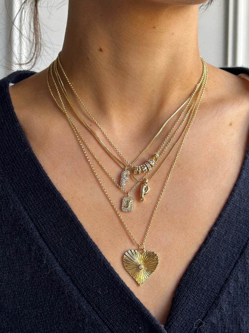 BaubleBar Gwen Mini Bubble Initial Necklace - Gold/Pavé - 
    This Week Only: The Labor Day Event - Prices as marked. 
  

