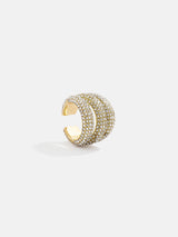 BaubleBar Jenny Ear Cuff - Gold/Pavé - 
    Glass stones cuff
  
