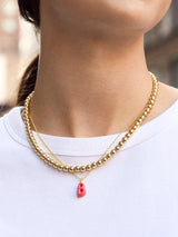 BaubleBar Mini Bubble Initial Enamel Necklace - Coral - 
    Ends Sunday: Enjoy 20% off
  
