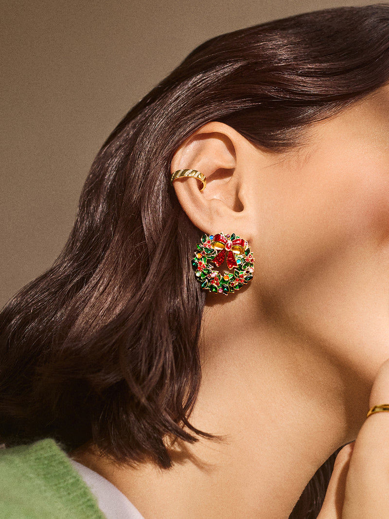 BaubleBar Bewreath In The Spirit Earrings - Holiday Wreath - 
    Enjoy an extra 20% off sale - This Week Only
  
