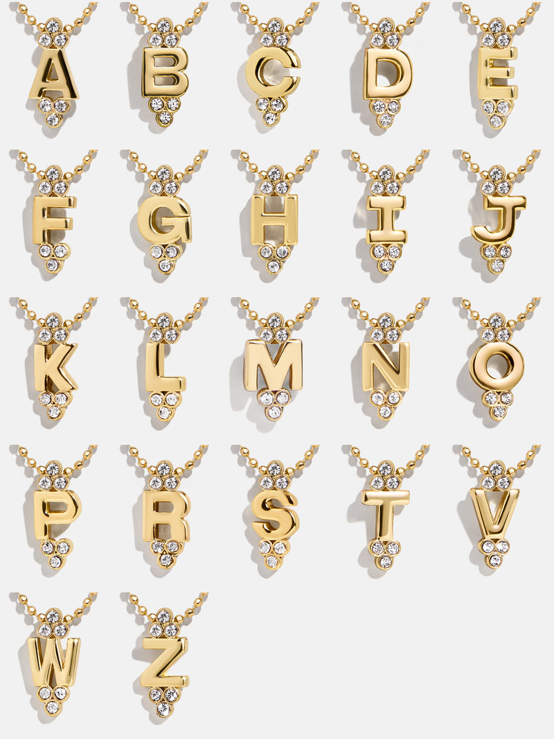 BaubleBar Initial Triad Necklace - Gold/Pavé - 
    Initial necklace
  
