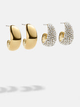 BaubleBar Bay Waterproof Earring Set - Gold/Pavé - 
    Set of two waterproof earrings
  

