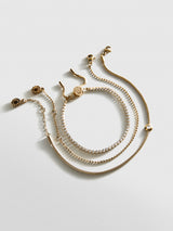 BaubleBar Catherine Waterproof Bracelet Set - Gold/Pavé - 
    Set of three waterproof bracelets
  
