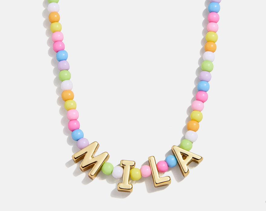 Bead Mine Kids' Custom Name Necklace - Light Multi