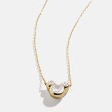 Mickey Mouse Disney 18K Gold Plated Sterling Silver & Cubic Zircona Pendant Necklace - Gold/Pavé