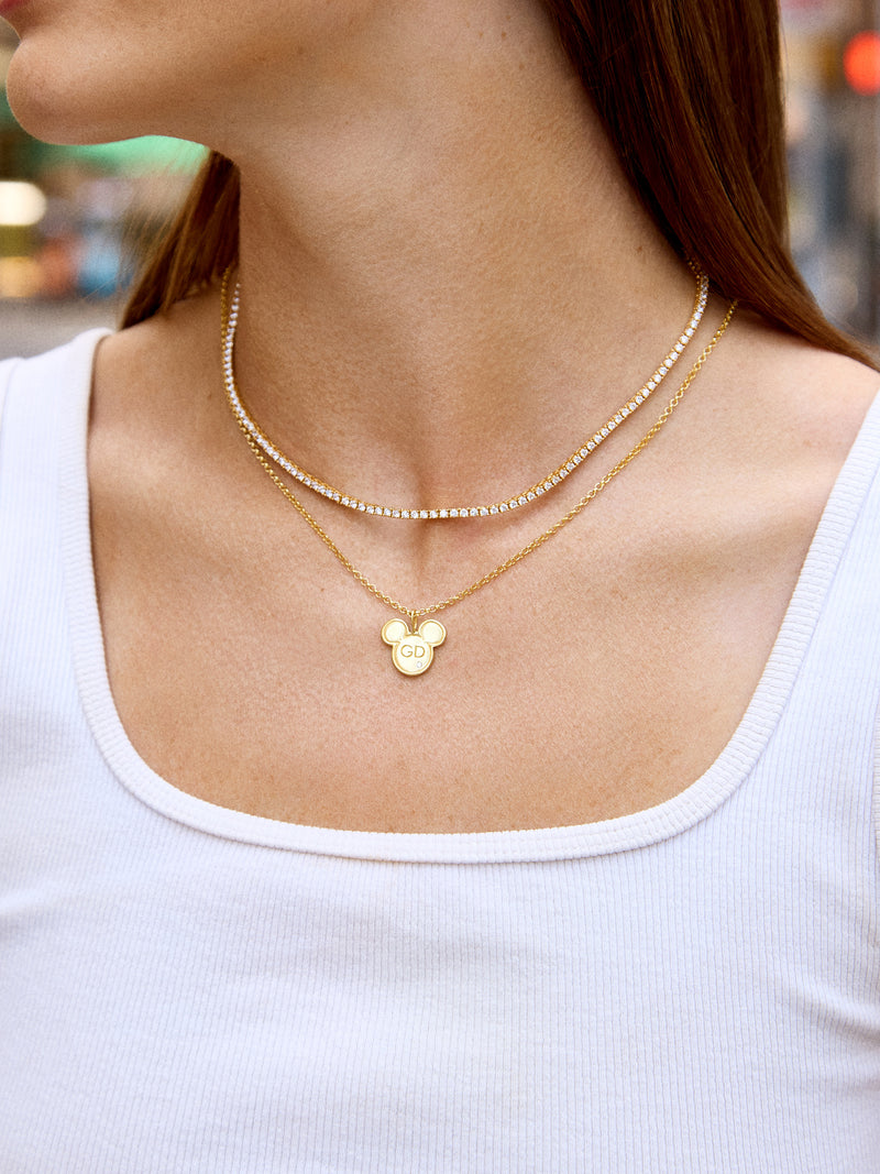 Mickey Mouse Disney 18K Gold Plated Sterling Silver Initial Pendant Ne Early Black Friday Deal 20 Off Custom Gifts BaubleBar