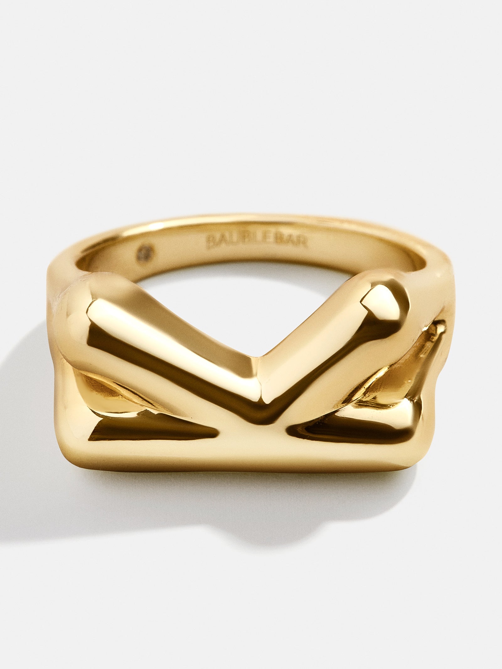 Bubble Initial Ring - Gold Plated Brass – Bubble initial ring – BaubleBar