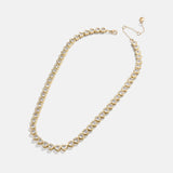 Haley Tennis Necklace - Gold/Pavé