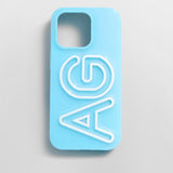 Fine Line Custom iPhone Case - Light Blue/White